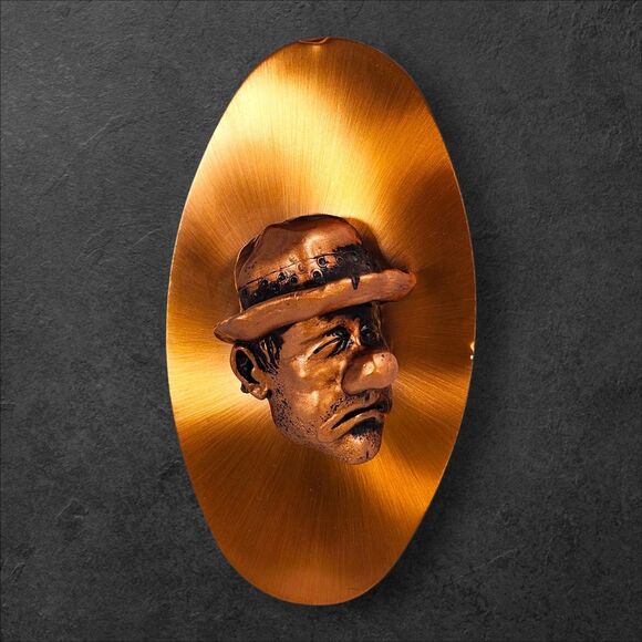Vintage Copper & Resin Sad Clown Wall Plaque 10" Mid Century Art MCM Coppercraft - Picture 3 of 11